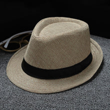 Load image into Gallery viewer, Unisex Hat Panama Straw Fedora Trilby Cap Foldable Travel Brim Wide Mens Ladies Fedora Cowboy Summer Hats