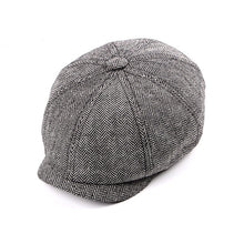 Load image into Gallery viewer, 2019 New Newsboy Cap Beret Hat Men Women  Hat Tweed Gatsby Octagonal Black White Herringbone Vintage Ivy Hats