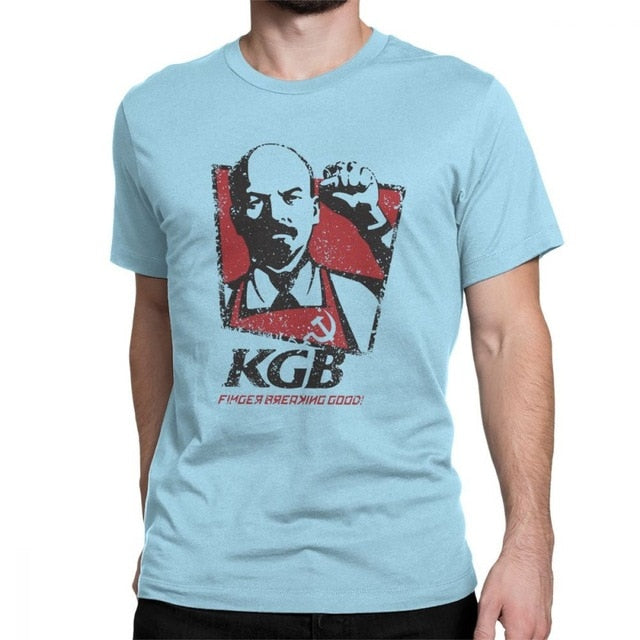 KGB Vladimir Lenin Men T Shirts USSR Russia Communism Marxism