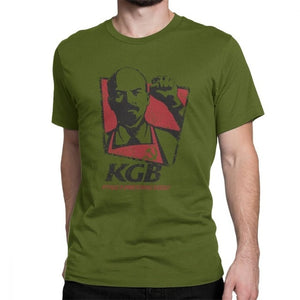 KGB Vladimir Lenin Men T Shirts USSR Russia Communism Marxism