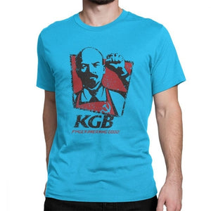 KGB Vladimir Lenin Men T Shirts USSR Russia Communism Marxism