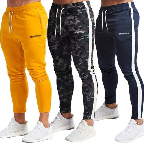 Fashion Stitching Men Pants Fitness Casual Elastic Pants men Bodybuilding Clothing Casual Navy Military Sweatpants Joggers Pants