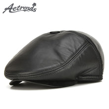 Load image into Gallery viewer, [AETRENDS] Fashion 100% Genuine Leather Newsboy Caps Men&#39;s Hats Leather Caps Z-5305