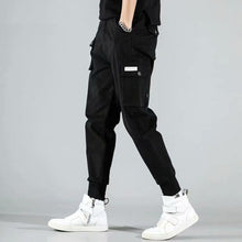 Load image into Gallery viewer, 2019 Spring Hip Hop Joggers Men Black Harem Pants Multi-pocket Ribbons Man Sweatpants Streetwear Casual Mens Pants M-3XL