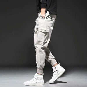 2019 Spring Hip Hop Joggers Men Black Harem Pants Multi-pocket Ribbons Man Sweatpants Streetwear Casual Mens Pants M-3XL