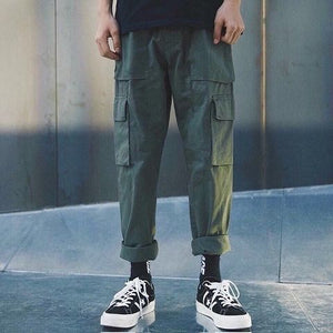 2019 Spring Hip Hop Joggers Men Black Harem Pants Multi-pocket Ribbons Man Sweatpants Streetwear Casual Mens Pants M-3XL