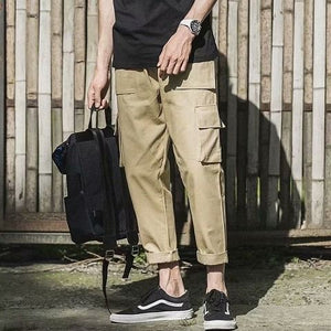 2019 Spring Hip Hop Joggers Men Black Harem Pants Multi-pocket Ribbons Man Sweatpants Streetwear Casual Mens Pants M-3XL