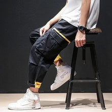 Load image into Gallery viewer, 2019 Spring Hip Hop Joggers Men Black Harem Pants Multi-pocket Ribbons Man Sweatpants Streetwear Casual Mens Pants M-3XL