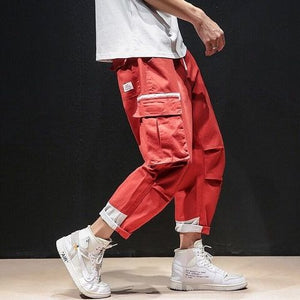 2019 Spring Hip Hop Joggers Men Black Harem Pants Multi-pocket Ribbons Man Sweatpants Streetwear Casual Mens Pants M-3XL