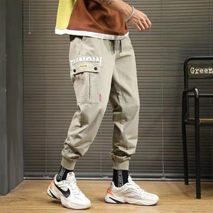 2019 Spring Hip Hop Joggers Men Black Harem Pants Multi-pocket Ribbons Man Sweatpants Streetwear Casual Mens Pants M-3XL