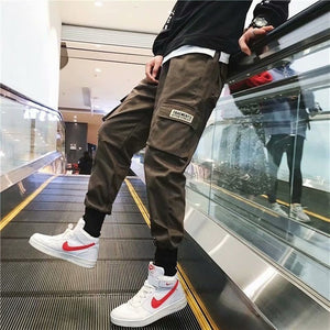 2019 Spring Hip Hop Joggers Men Black Harem Pants Multi-pocket Ribbons Man Sweatpants Streetwear Casual Mens Pants M-3XL