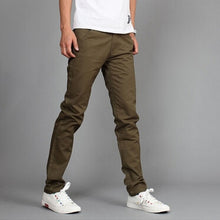 Load image into Gallery viewer, New Design Casual Men pants Cotton Slim Pant Straight Trousers Fashion Business Solid Khaki Black Pants Men 28-38