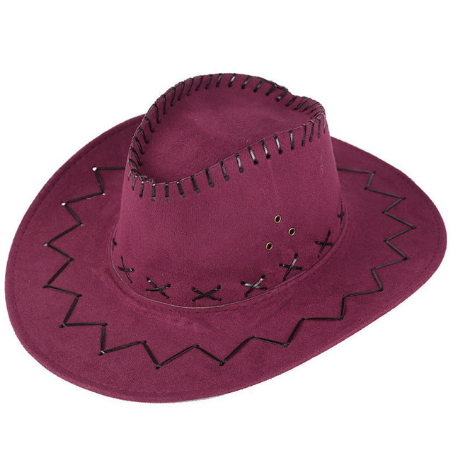 Unisex Men&Women's Cowboy Hat Wide Brim Solid Color