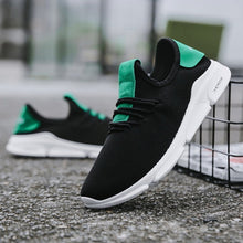 Load image into Gallery viewer, Male Tennis Shoes Lace Up Solid Color Sneakers Stretch Febric Mesh Shallow Flats Breathable Confort Casual Fashion Men Shoes