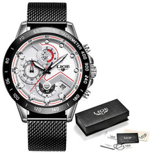 Load image into Gallery viewer, LIGE 2019 New Fashion Mens Watches with Stainless Steel Top Brand Luxury Sports Chronograph Quartz Watch Men Relogio Masculino