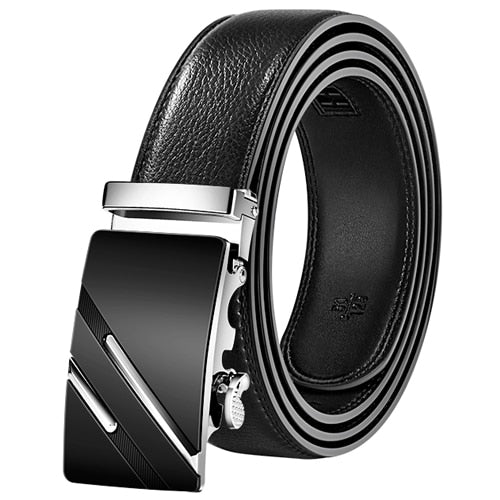 PU Leather Mens Belts Automatic Buckle Fashion Belts For Men Business Popular Male Brand Black Belts Luxury