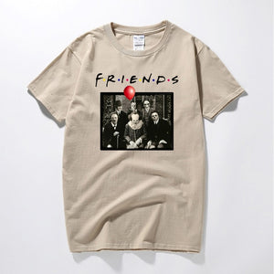 Horror Friends Pennywise Michael Myers Jason Voorhees Halloween Men T-Shirt Top cotton Short sleeve T Shirt Camiseta masculina