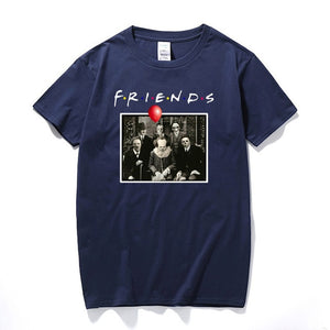 Horror Friends Pennywise Michael Myers Jason Voorhees Halloween Men T-Shirt Top cotton Short sleeve T Shirt Camiseta masculina