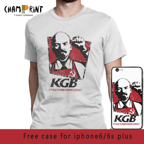 KGB Vladimir Lenin Men T Shirts USSR Russia Communism Marxism