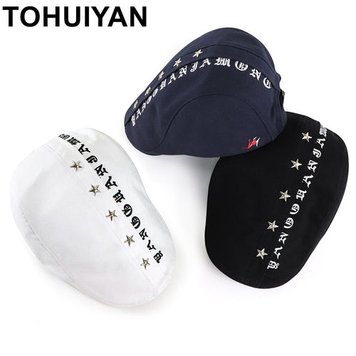 TOHUIYAN Adult Cotton Newsboy Cap Mens Hats and Caps