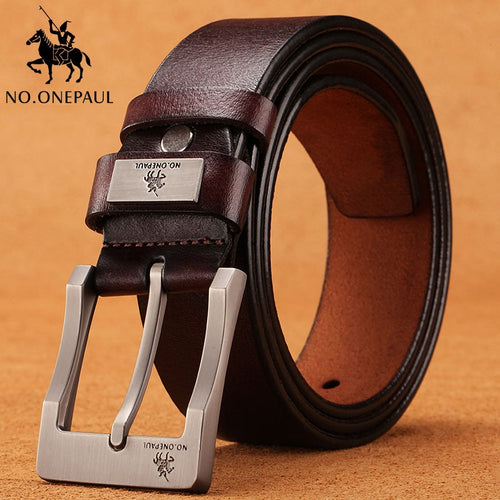 NO.ONEPAUL cow genuine leather luxury strap male belts for men new fashion classice vintage pin buckle men belt High Quality