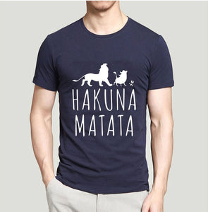 HAKUNA MATATA Men T Shirt 2019 Summer 100% Cotton High Quality Men T Shirt Slim Fit Casual Anime T-Shirt The Lion King Tops Tees