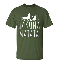 Load image into Gallery viewer, HAKUNA MATATA Men T Shirt 2019 Summer 100% Cotton High Quality Men T Shirt Slim Fit Casual Anime T-Shirt The Lion King Tops Tees