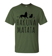 Load image into Gallery viewer, HAKUNA MATATA Men T Shirt 2019 Summer 100% Cotton High Quality Men T Shirt Slim Fit Casual Anime T-Shirt The Lion King Tops Tees