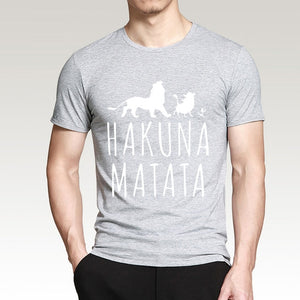 HAKUNA MATATA Men T Shirt 2019 Summer 100% Cotton High Quality Men T Shirt Slim Fit Casual Anime T-Shirt The Lion King Tops Tees