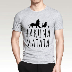 HAKUNA MATATA Men T Shirt 2019 Summer 100% Cotton High Quality Men T Shirt Slim Fit Casual Anime T-Shirt The Lion King Tops Tees