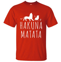 Load image into Gallery viewer, HAKUNA MATATA Men T Shirt 2019 Summer 100% Cotton High Quality Men T Shirt Slim Fit Casual Anime T-Shirt The Lion King Tops Tees