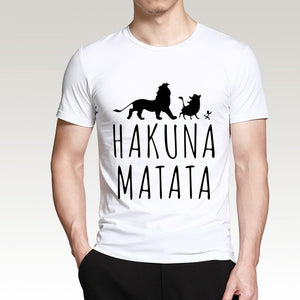 HAKUNA MATATA Men T Shirt 2019 Summer 100% Cotton High Quality Men T Shirt Slim Fit Casual Anime T-Shirt The Lion King Tops Tees