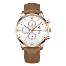 Load image into Gallery viewer, 2019 relogio masculino watches men Fashion Sport Stainless Steel Case Leather Band watch Quartz Business Wristwatch reloj hombre