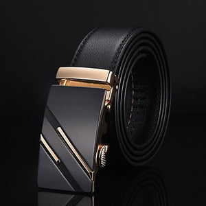 [DWTS]Men Belt Male Genuine Leather Strap Belts For Men Top Quality Automatic Buckle black Belts Cummerbunds cinturon hombre