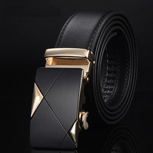 [DWTS]Men Belt Male Genuine Leather Strap Belts For Men Top Quality Automatic Buckle black Belts Cummerbunds cinturon hombre