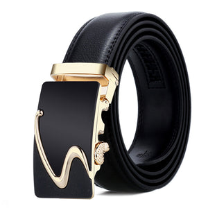 [DWTS]Men Belt Male Genuine Leather Strap Belts For Men Top Quality Automatic Buckle black Belts Cummerbunds cinturon hombre