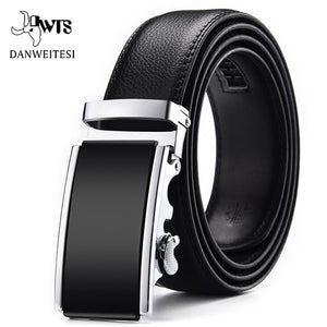 [DWTS]Men Belt Male Genuine Leather Strap Belts For Men Top Quality Automatic Buckle black Belts Cummerbunds cinturon hombre