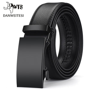 [DWTS]Men Belt Male Genuine Leather Strap Belts For Men Top Quality Automatic Buckle black Belts Cummerbunds cinturon hombre