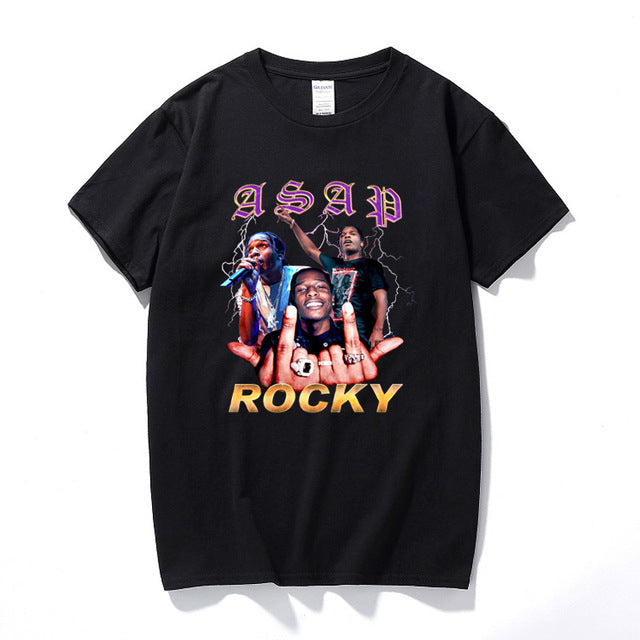 Rock Asap Rocky Men t shirt New Summer Hip hop Shirt Camisetas