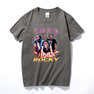 Rock Asap Rocky Men t shirt New Summer Hip hop Shirt Camisetas