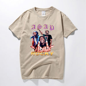 Rock Asap Rocky Men t shirt New Summer Hip hop Shirt Camisetas