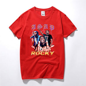 Rock Asap Rocky Men t shirt New Summer Hip hop Shirt Camisetas