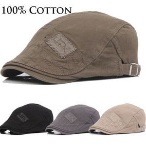 2019 Mens Hat Solid Cotton Cap Golf Driving Summer Sun Flat Newsboy Caps