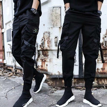 Load image into Gallery viewer, 2019 Spring Hip Hop Joggers Men Black Harem Pants Multi-pocket Ribbons Man Sweatpants Streetwear Casual Mens Pants M-3XL