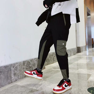 2019 Spring Hip Hop Joggers Men Black Harem Pants Multi-pocket Ribbons Man Sweatpants Streetwear Casual Mens Pants M-3XL